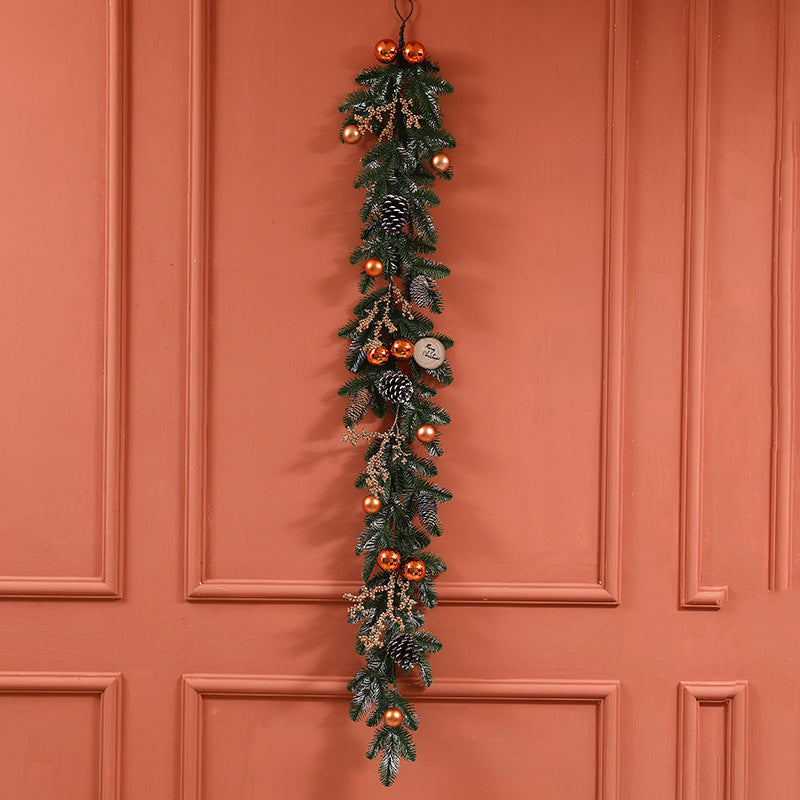 Christmas Rattan Horn Wall Hanging Garland