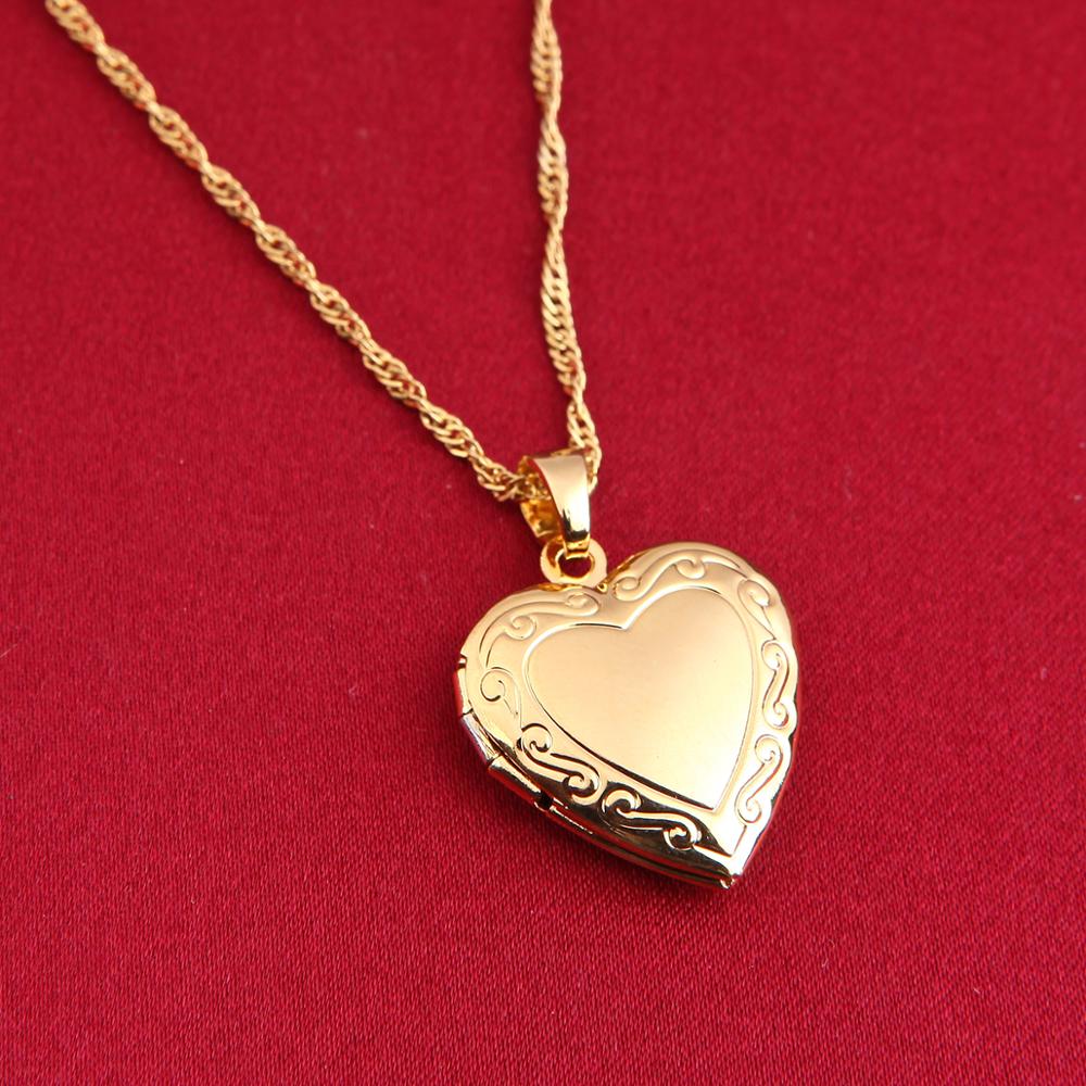 Gold Heart Locket Necklace