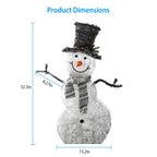 1Pc LED Christmas Snowman Decoration Light Collapsible Battery Operated Lighted Snowman Indoor Outdoor Garden Light With Removable Hands Scarf