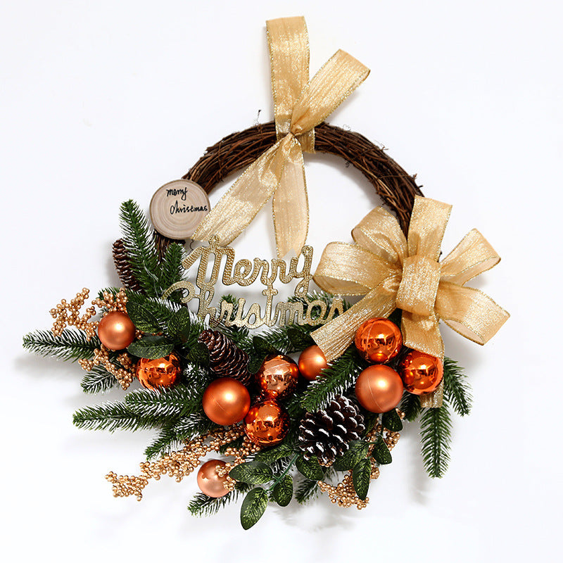 Christmas Rattan Horn Wall Hanging Garland