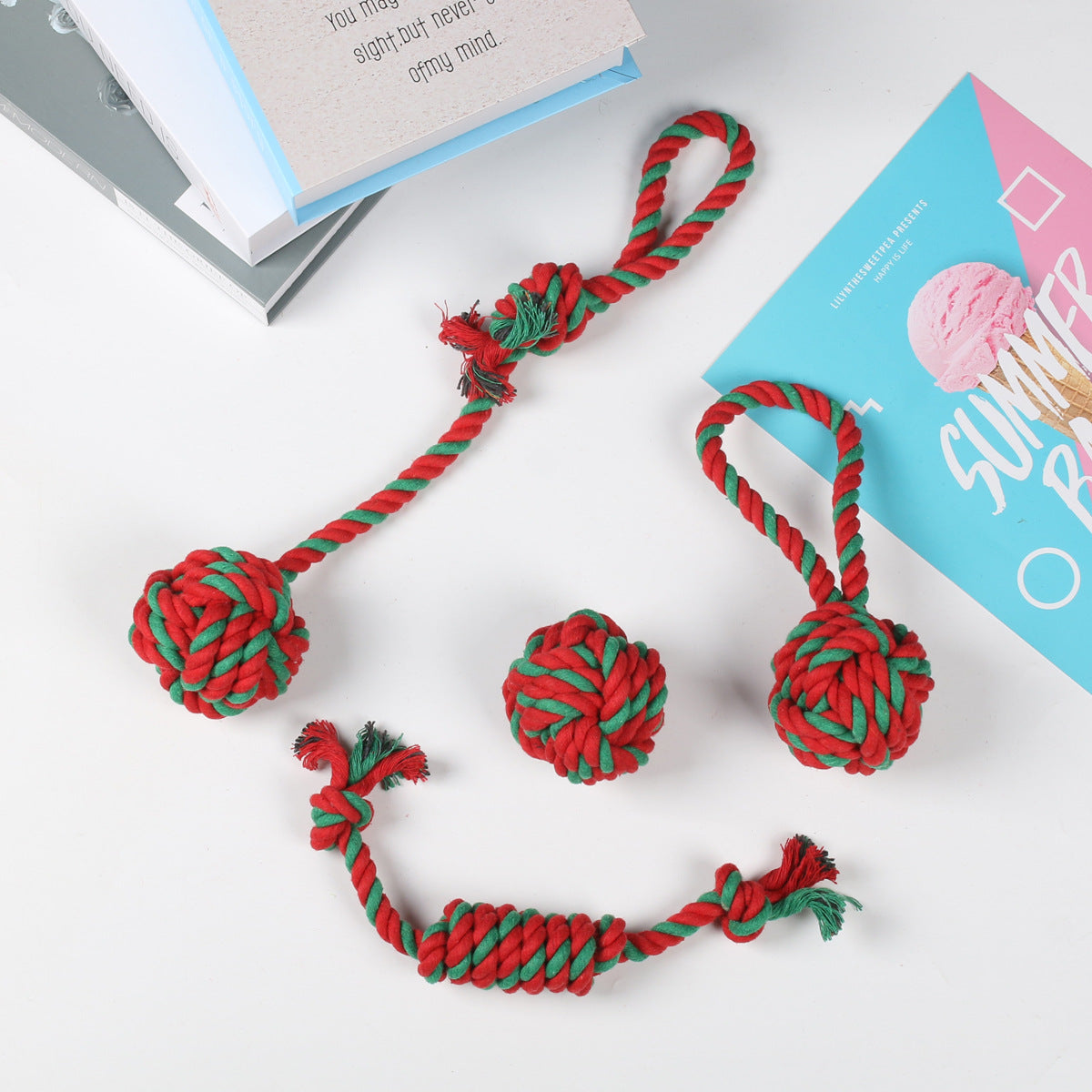 Christmas Rope Knot Dog Toy Set