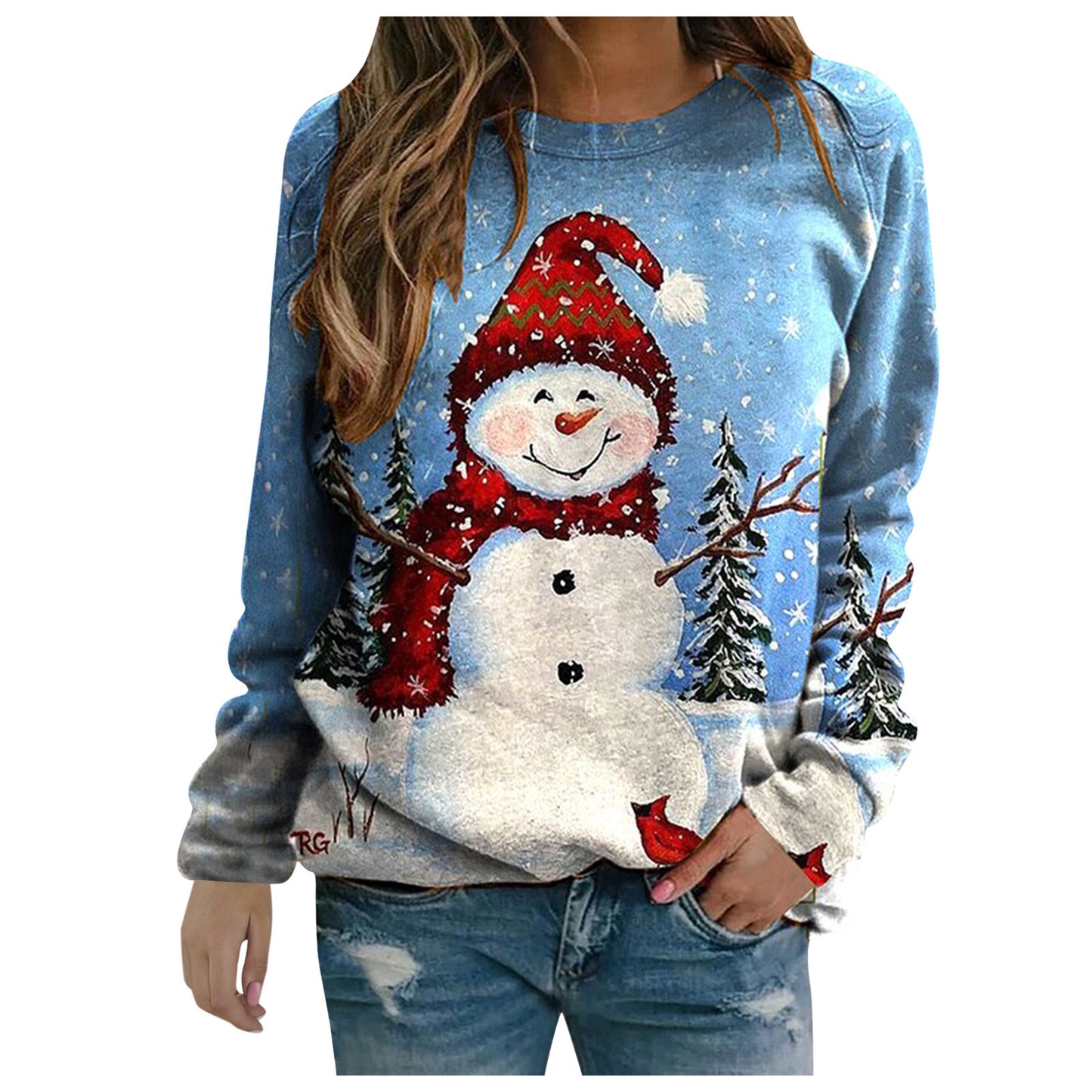 Cozy Snowman Christmas Sweater – Autumn & Winter Women’s Outfit