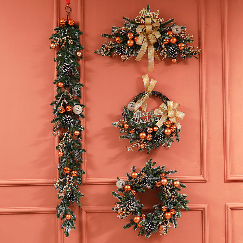 Christmas Rattan Horn Wall Hanging Garland