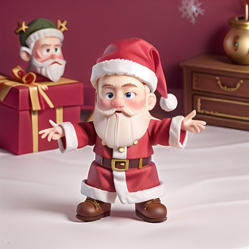 Santa Claus Resin Figurine – Sitting & Standing Christmas Tabletop Decoration