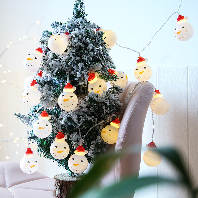 Snowman LED String Lights – Battery/USB Powered Christmas Decoration