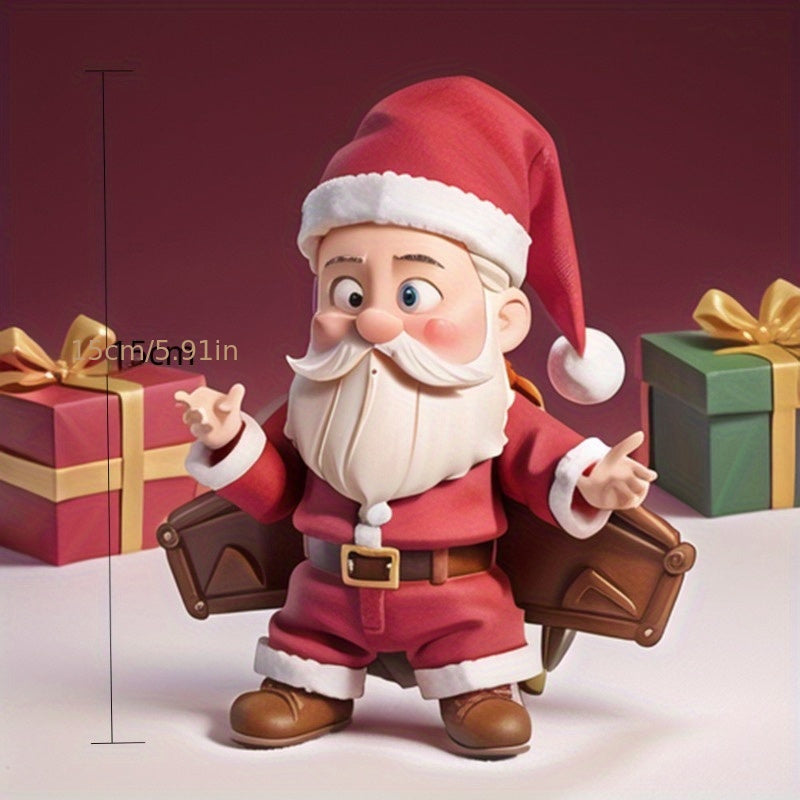Santa Claus Resin Figurine – Sitting & Standing Christmas Tabletop Decoration