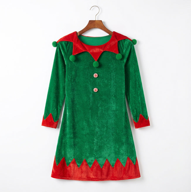 Children's Green Elf Costume Dress