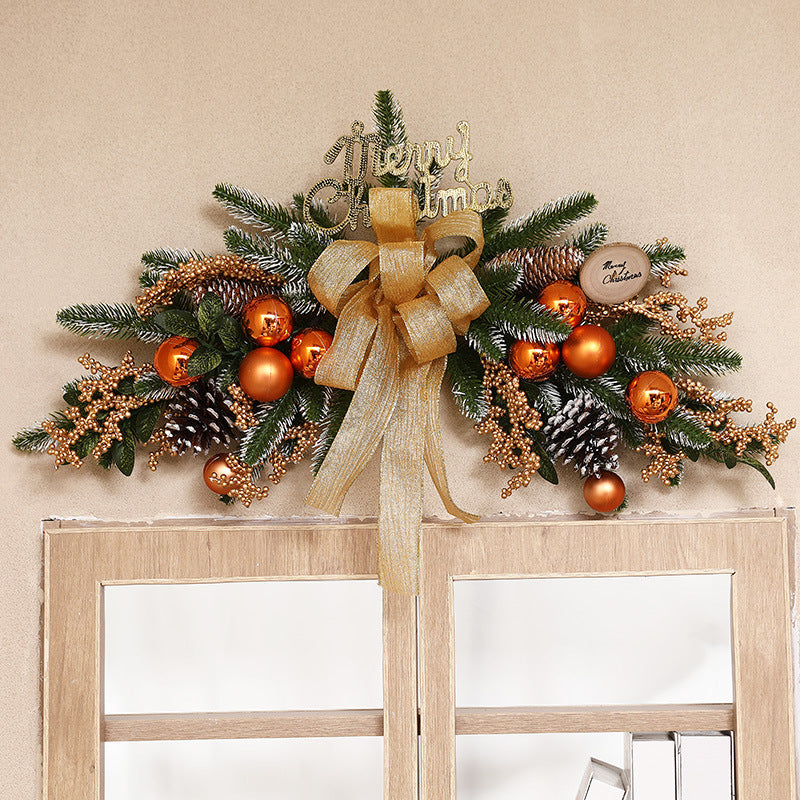 Christmas Rattan Horn Wall Hanging Garland