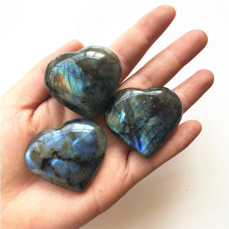 Natural Crystal Semi-Precious Heart Pendant