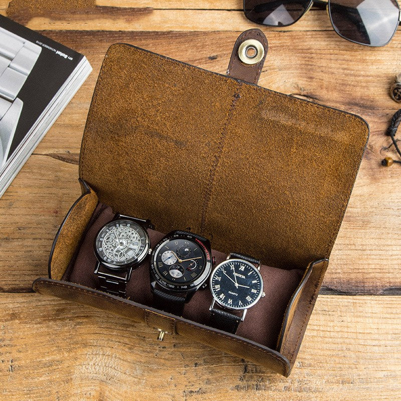 Retro leather watch boxes