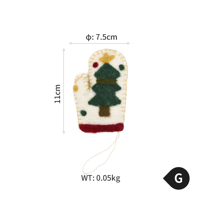 Cute Gloves Felt Ornaments Christmas Tree Holiday Decorative Ornaments