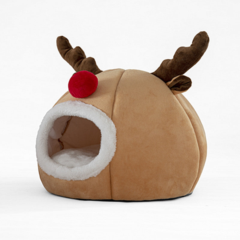 Cozy Reindeer Hut Christmas Pet Tent