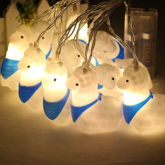 Cute Sheep LED String Lights – Battery Powered Decorative Holiday Lights