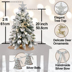 Mini Flocked Christmas Tree With Full Decoration Set (2ft)