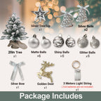 Mini Flocked Christmas Tree With Full Decoration Set (2ft)