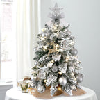 Mini Flocked Christmas Tree With Full Decoration Set (2ft)