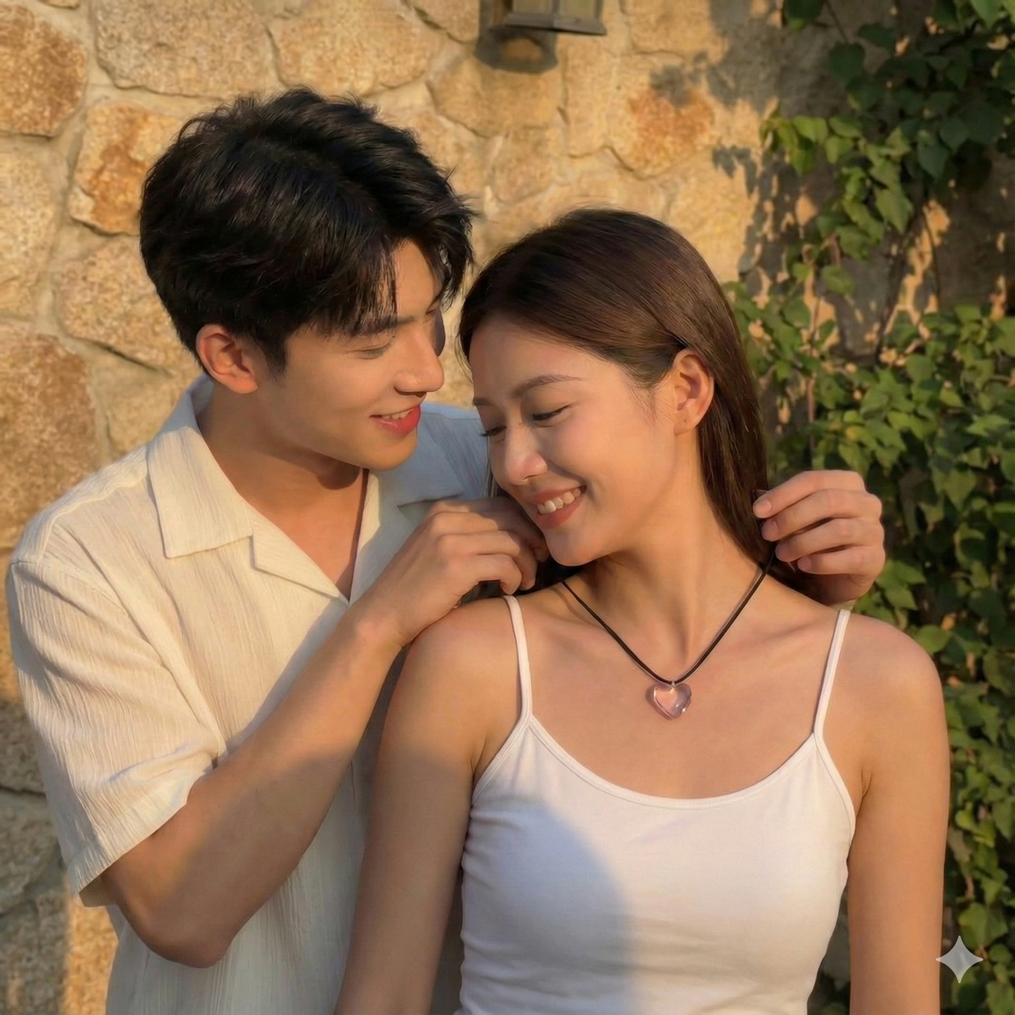 Heart-shaped Crystal Pendant Fashion Necklace