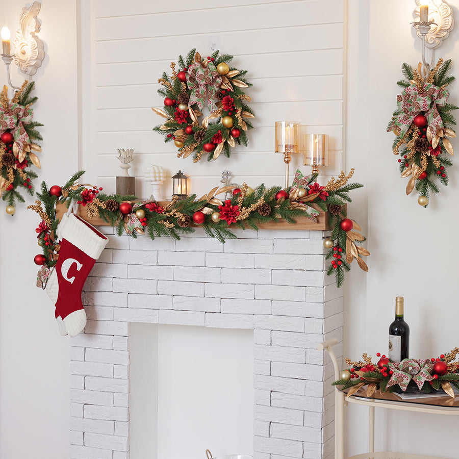 Red & Gold Holiday Hanging Vine