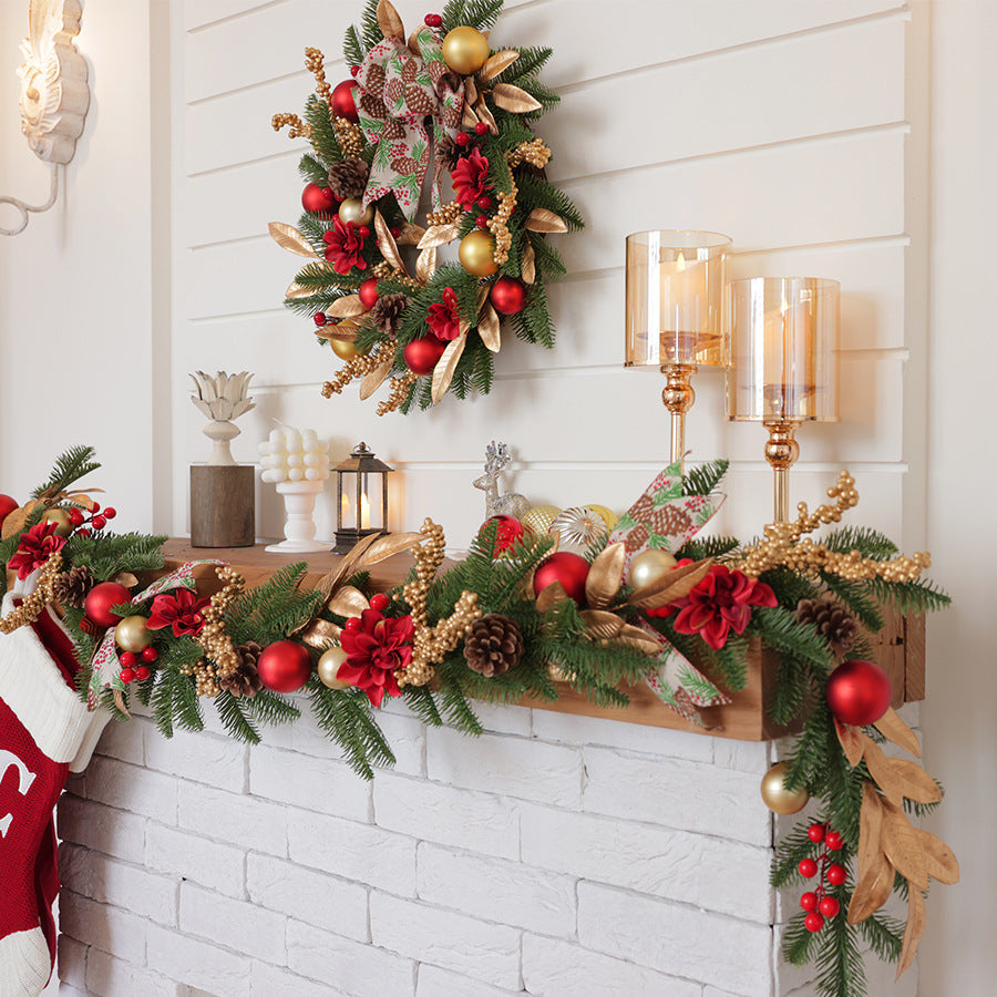 Red & Gold Holiday Hanging Vine