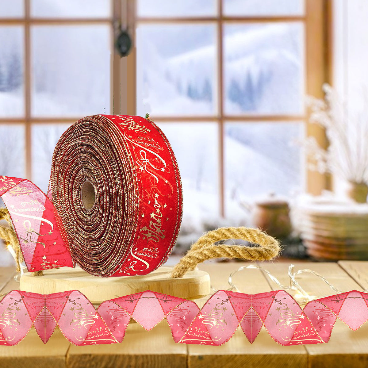 Merry Glow Christmas Ribbon Rolls