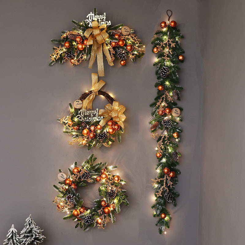 Christmas Rattan Horn Wall Hanging Garland