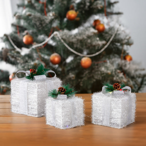 Luminous Holiday LED Gift Boxes Trio