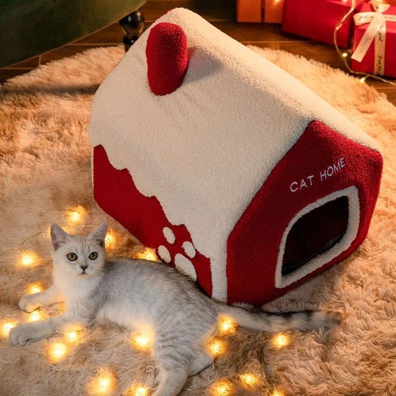 Christmas Pet Cozy Snow House