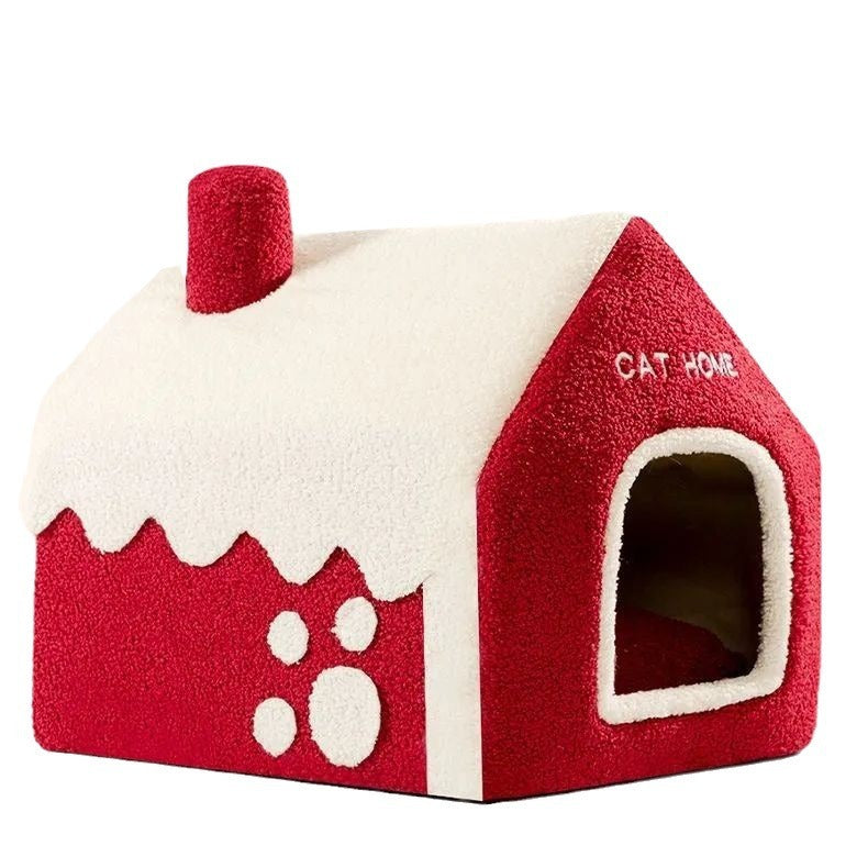Christmas Pet Cozy Snow House