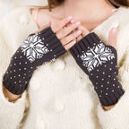 Snowflake Knitted Gloves