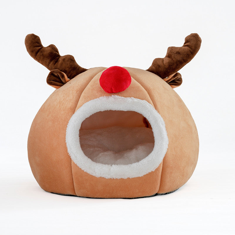 Cozy Reindeer Hut Christmas Pet Tent
