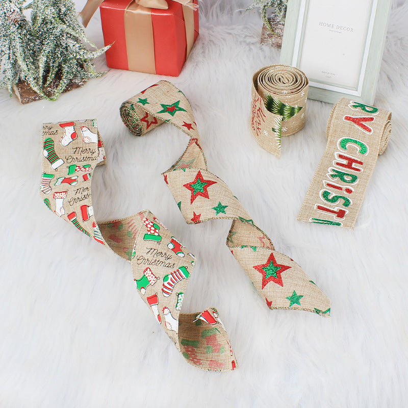 Festive Linen Webbing Ribbon