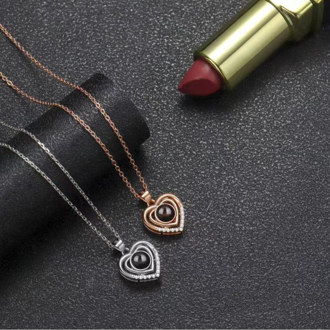 S925 Love Silver Necklace, I Love You Language