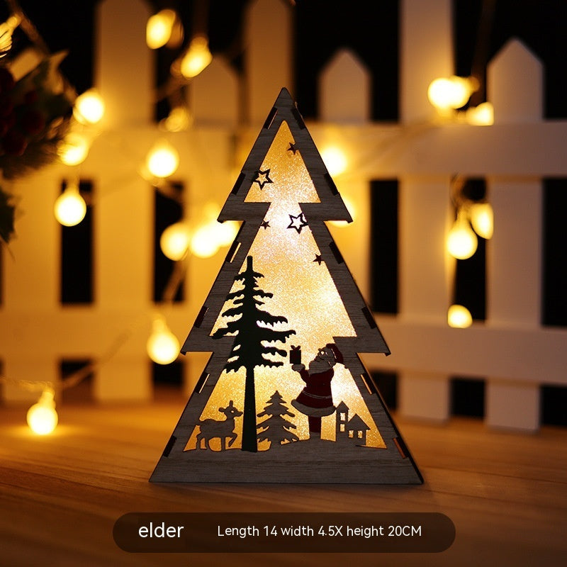 Lighted Wooden Holiday Ornament