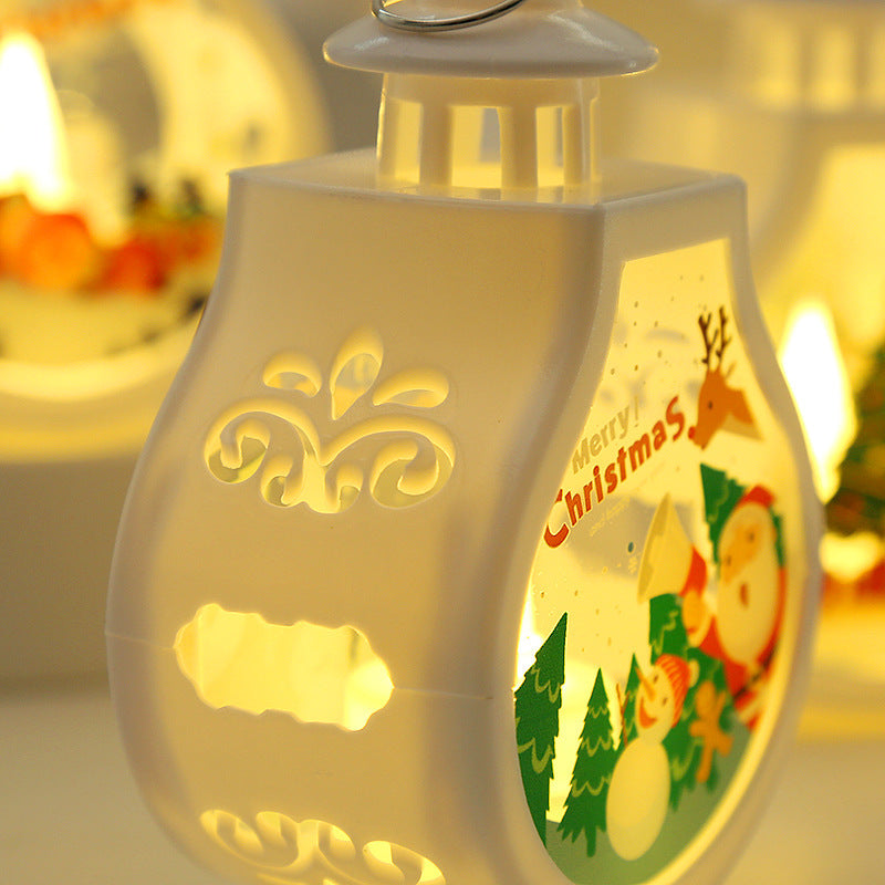 Glowing Christmas Candle Scene Decoration