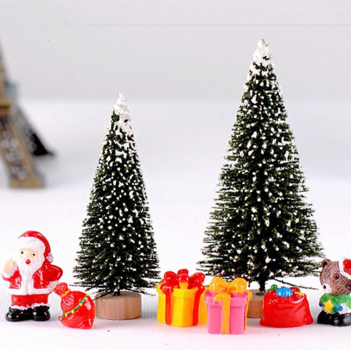 Mini Pine Needle Christmas Tree Ornaments Set