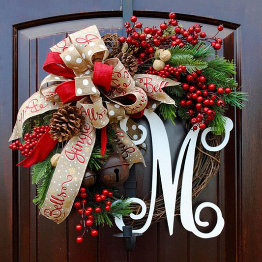 Premium Christmas Door Hanging Rattan Circle Wreath