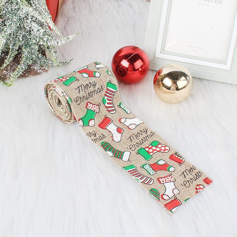Festive Linen Webbing Ribbon