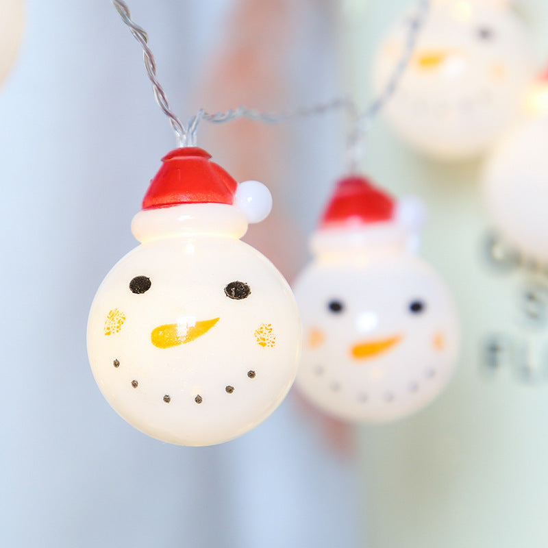 Snowman LED String Lights – Battery/USB Powered Christmas Decoration