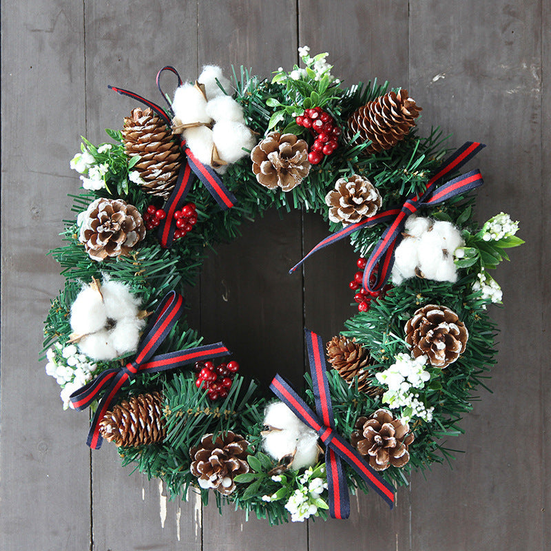 Premium Christmas Door Hanging Rattan Circle Wreath