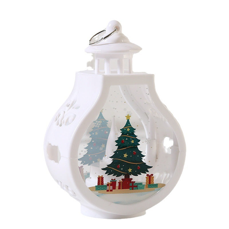 Glowing Christmas Candle Scene Decoration