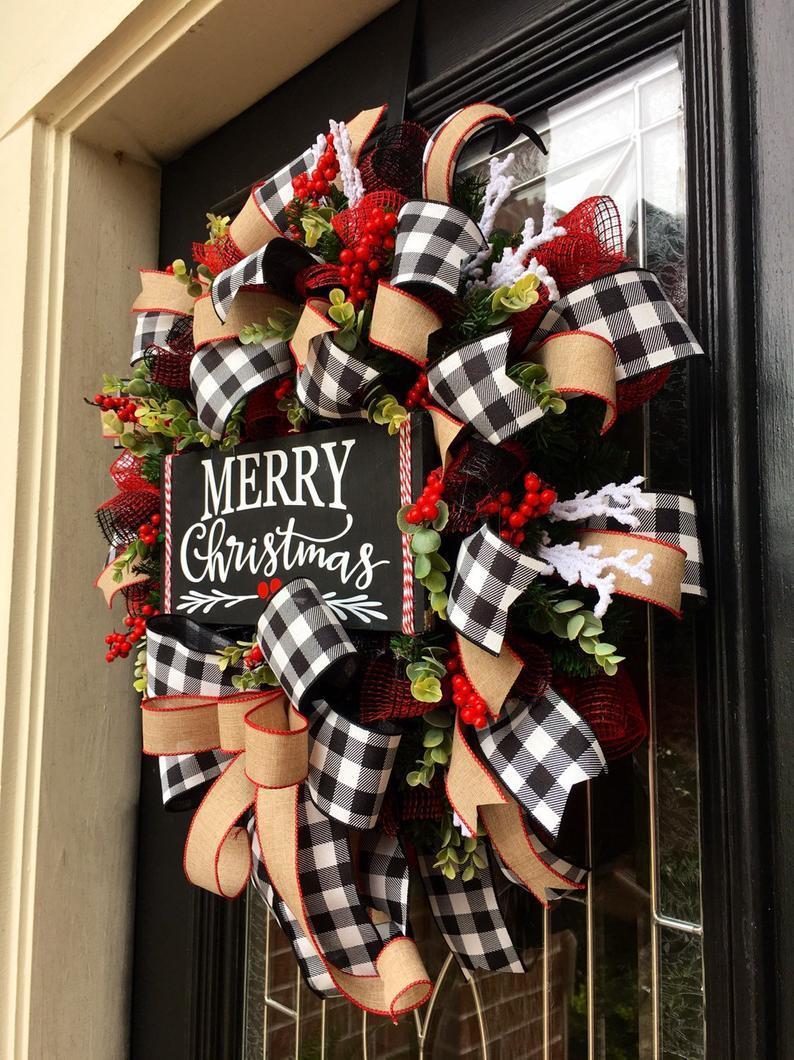 Christmas Bow Door Garland