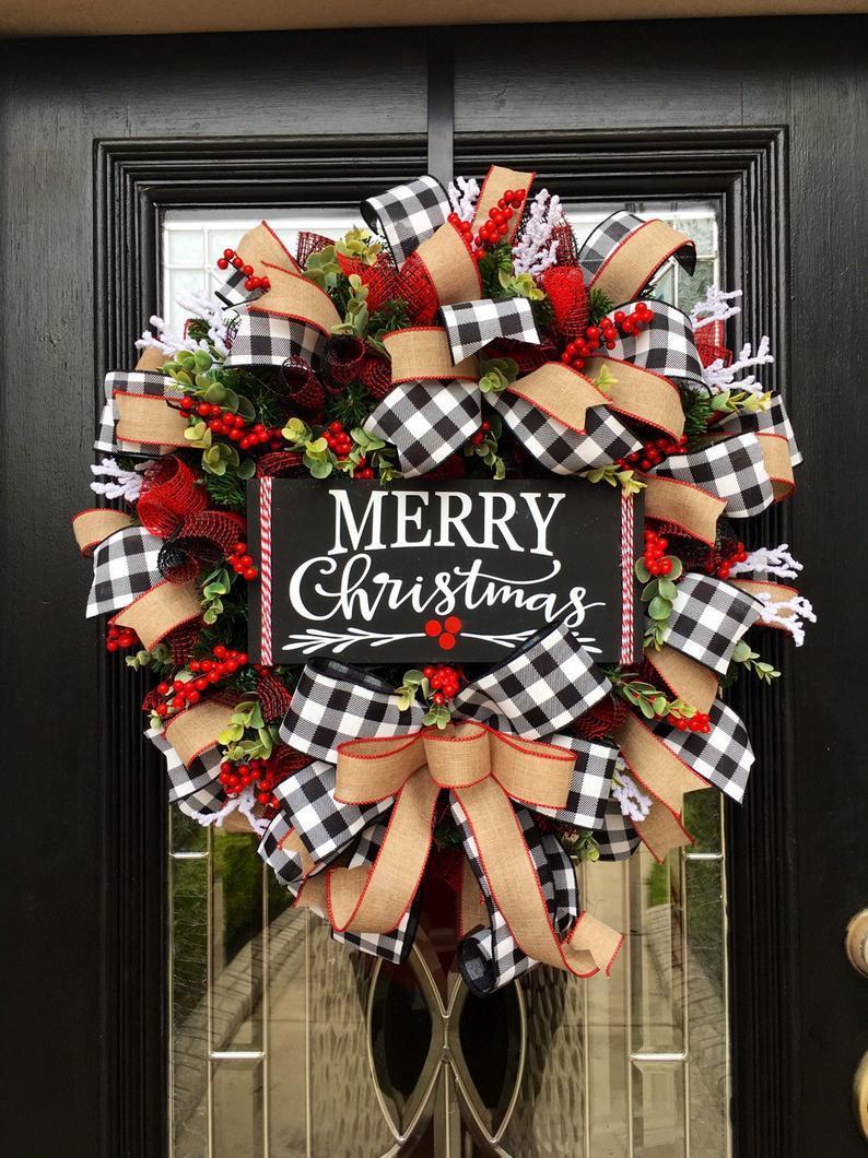 Christmas Bow Door Garland