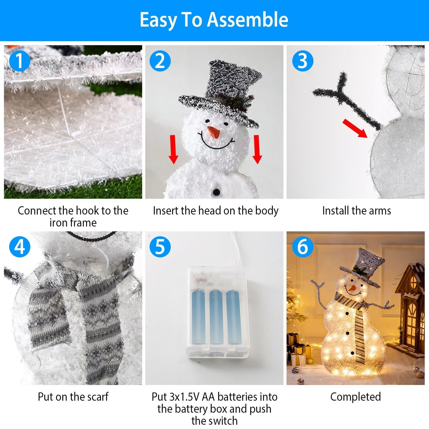 Collapsible LED Snowman Christmas Light