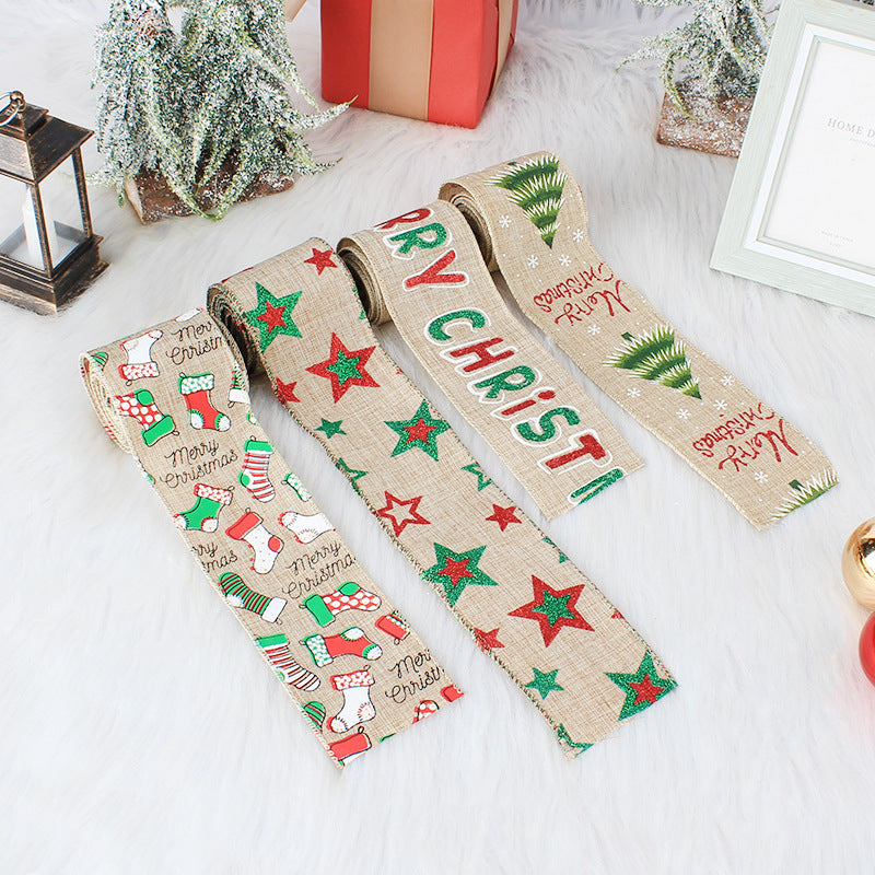 Festive Linen Webbing Ribbon