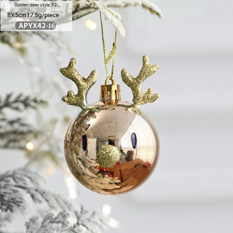 Festive Elk & Deer Ball Ornament – Christmas Tree Decor