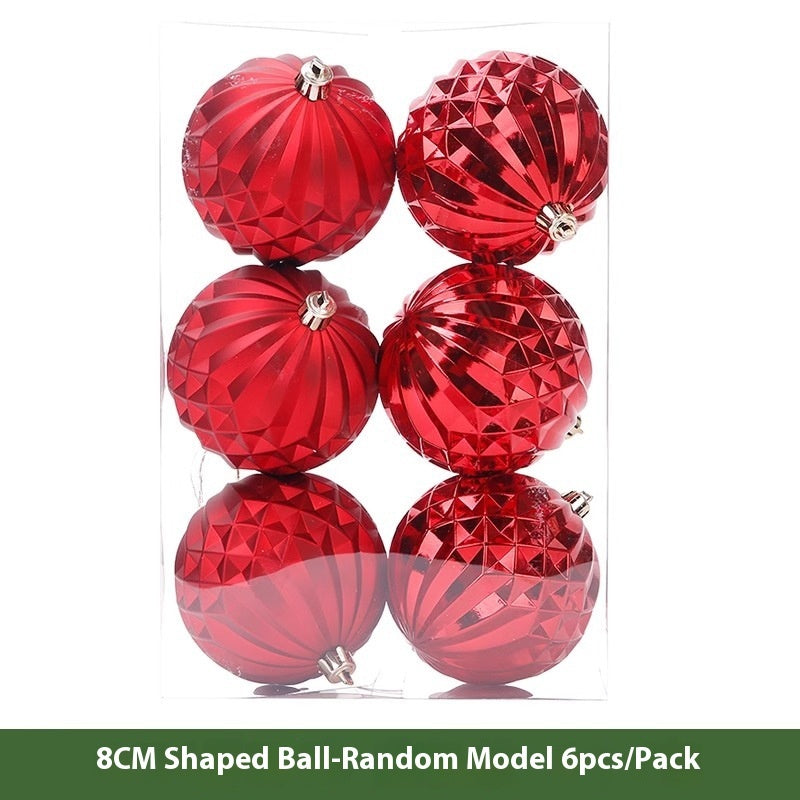 Red Electroplated Christmas Ornament Ball Set