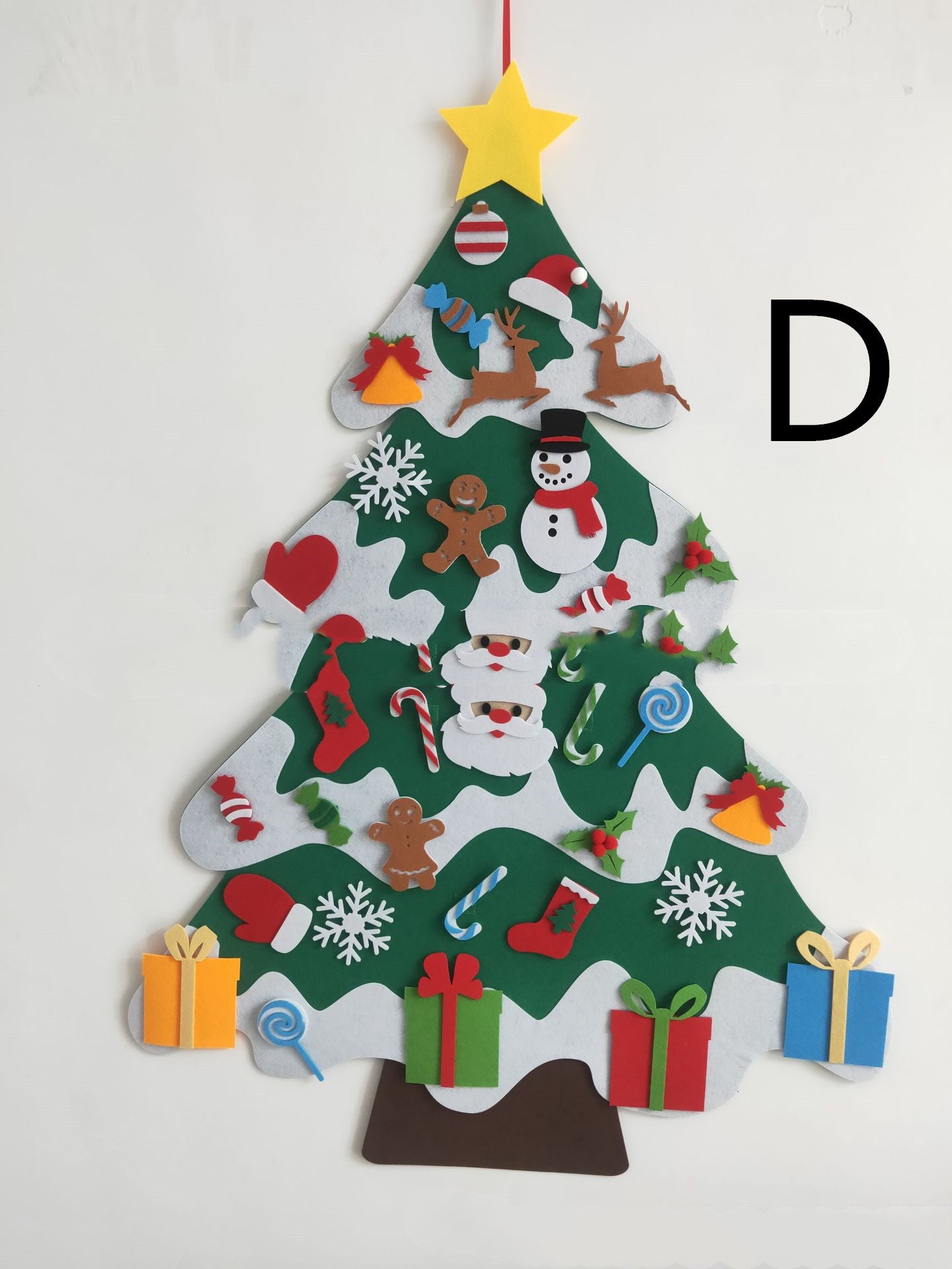 DIY Felt Christmas Tree With 32 Ornaments