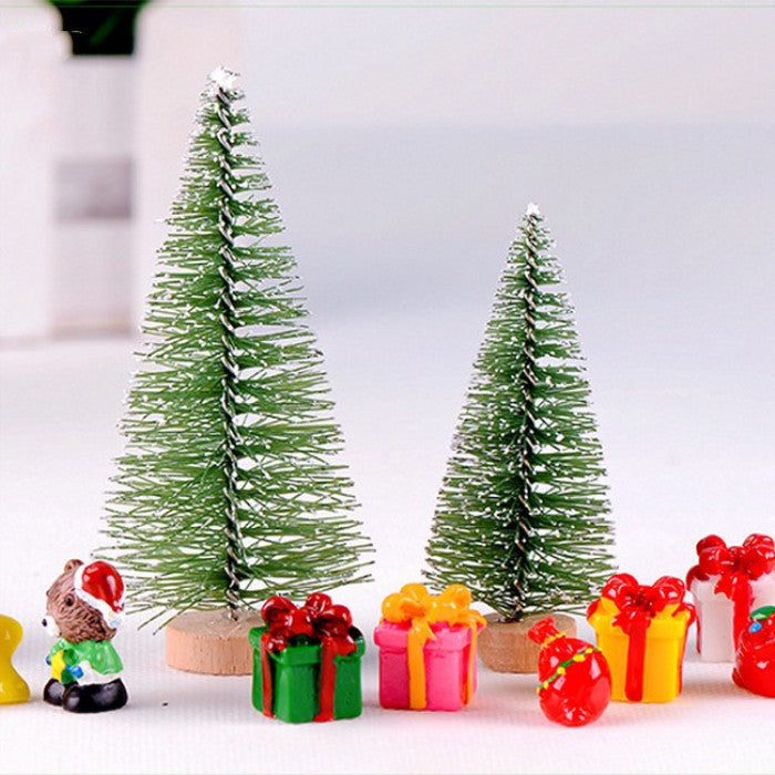 Mini Pine Needle Christmas Tree Ornaments Set