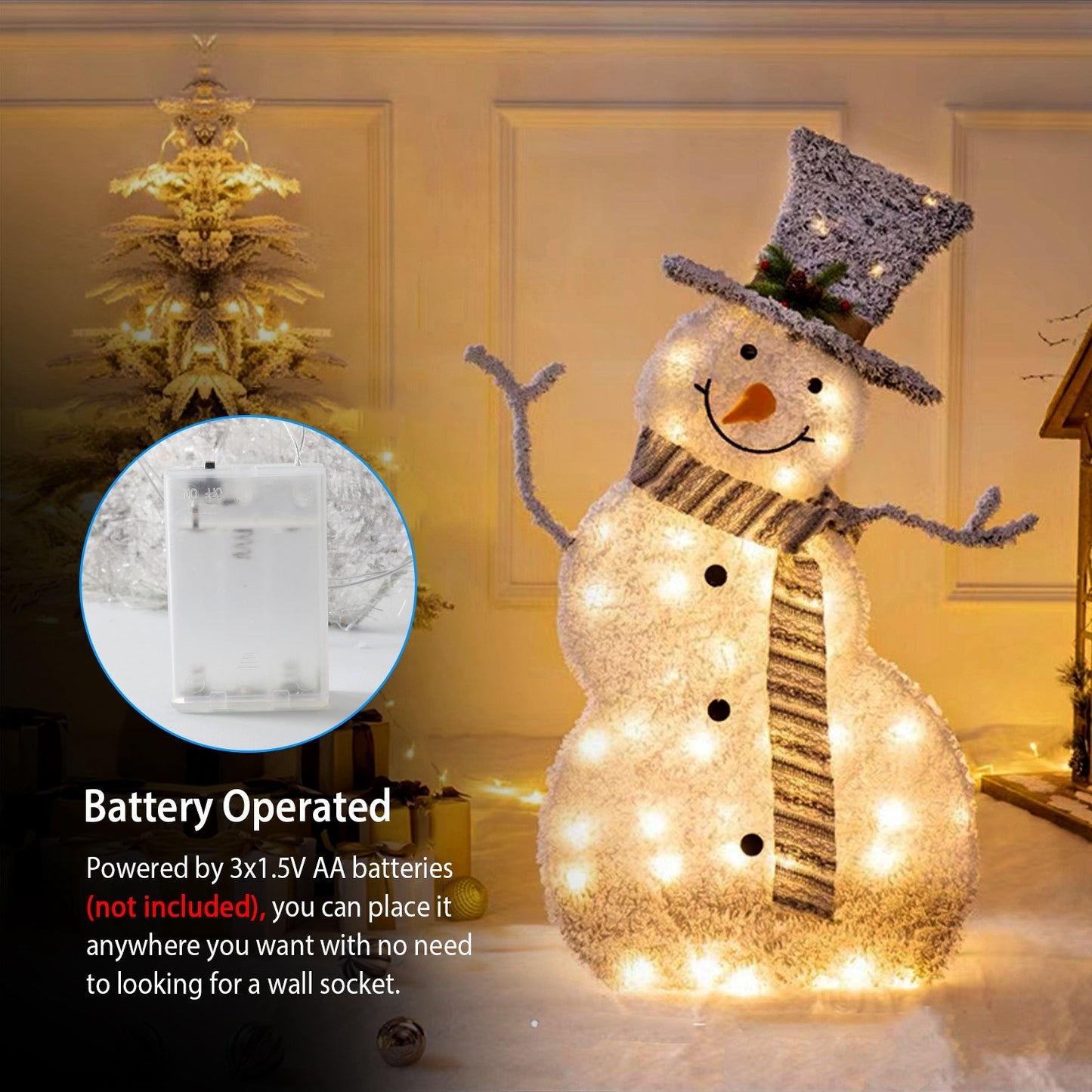 Collapsible LED Snowman Christmas Light