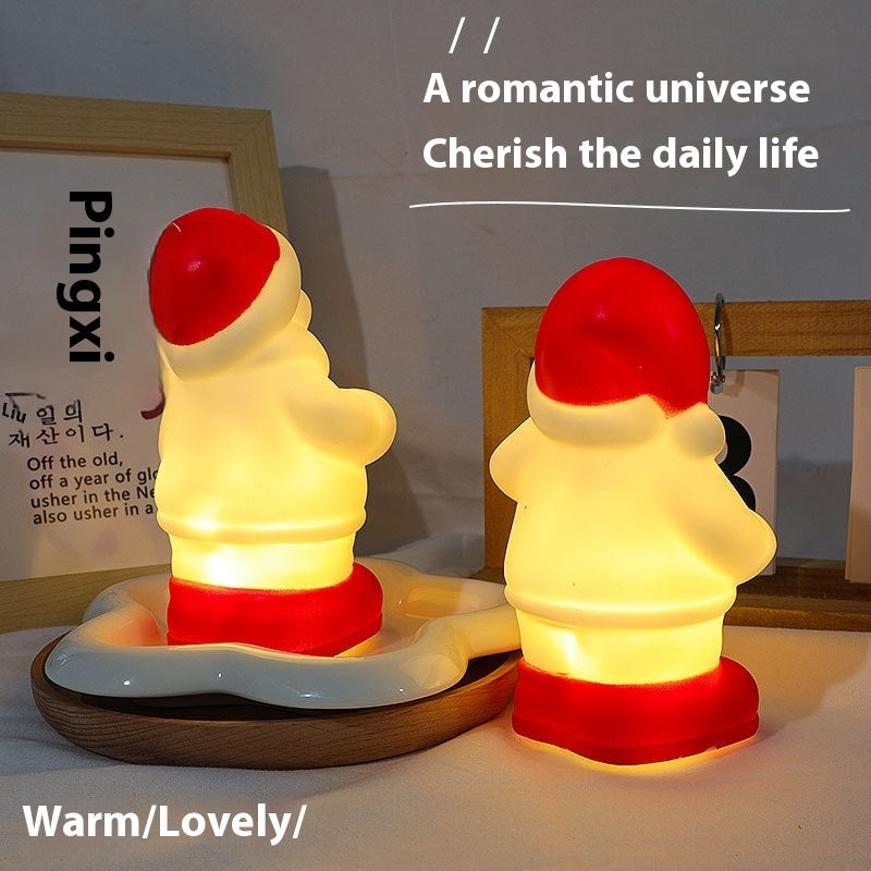 Mini Santa & Snowman Warm Light Night Lamp – Christmas Ambient Decor